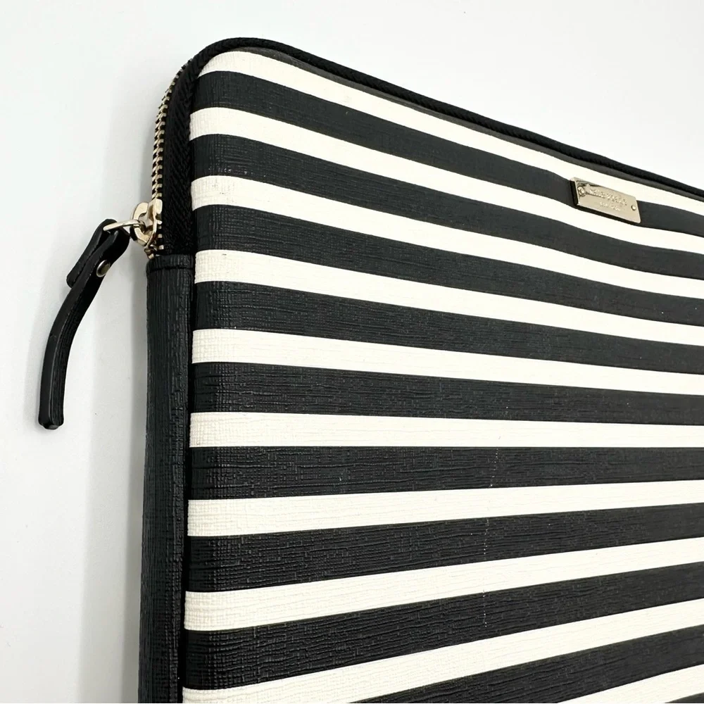 Kate Spade Striped Black & White Laptop Case